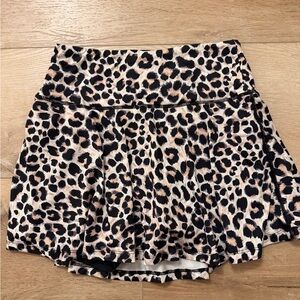 Leopard cheetah print mini pleated tennis skirt